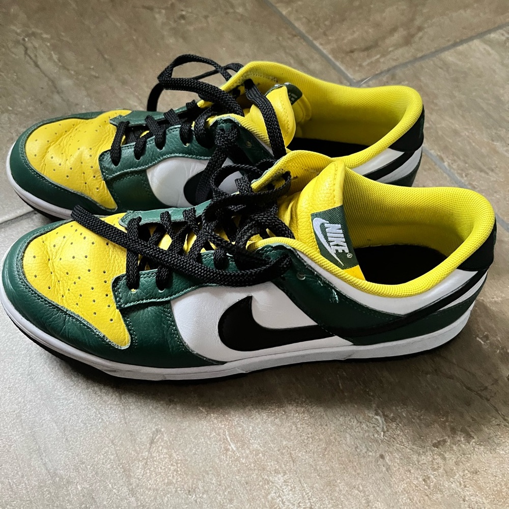 Nike Dunk Low Retro Green and Yellow Sneakers